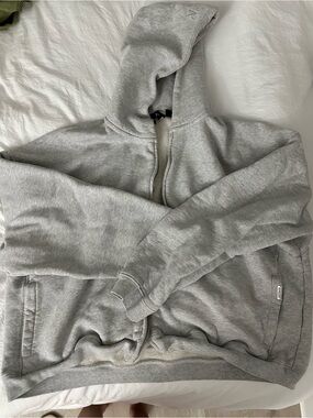 REPRESENT Gray Zip-Up boxy Hoodie
